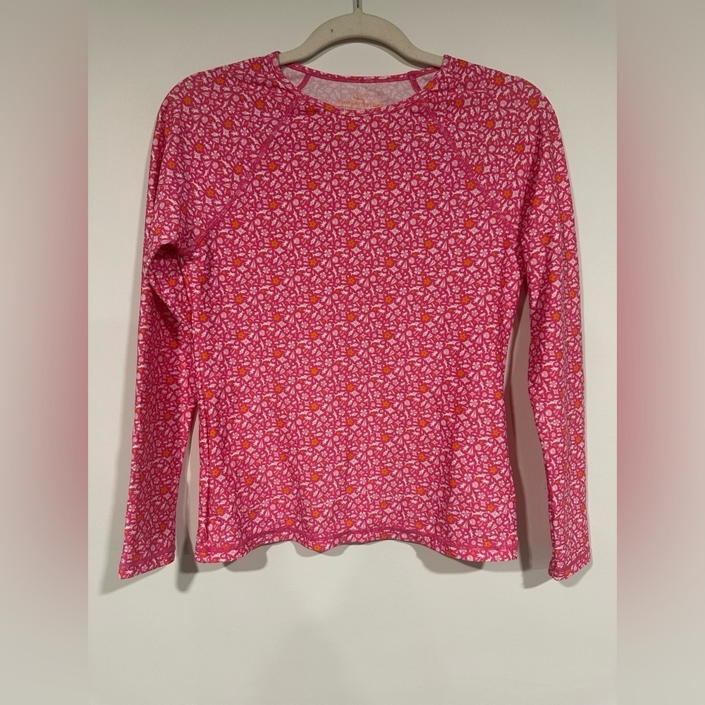 Vineyard Vines Anguilla Icon Print Long Sleeve Swim Shirt Rashguard XS